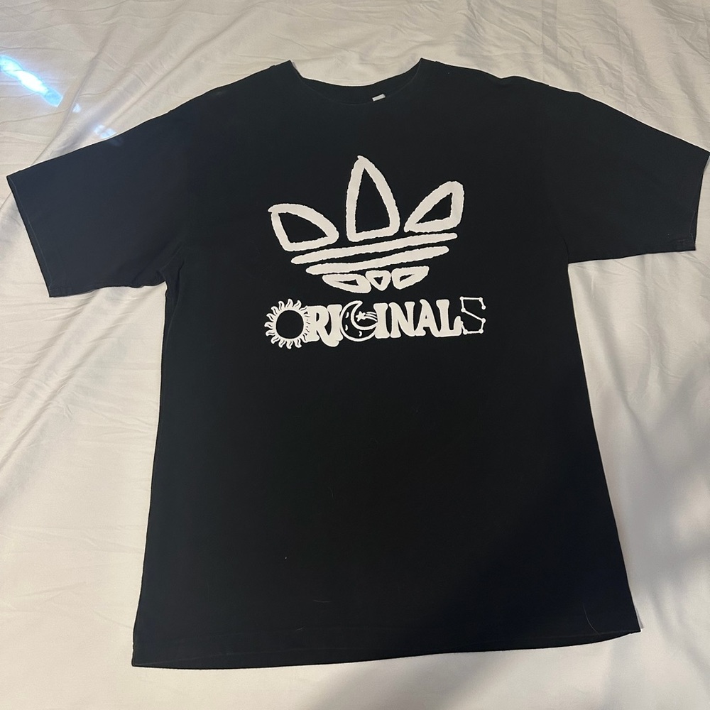 Adidas Black Tee with White Originals Logo